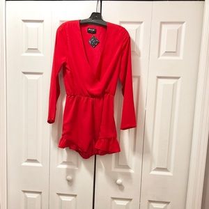 Nasty Gal red shorts romper